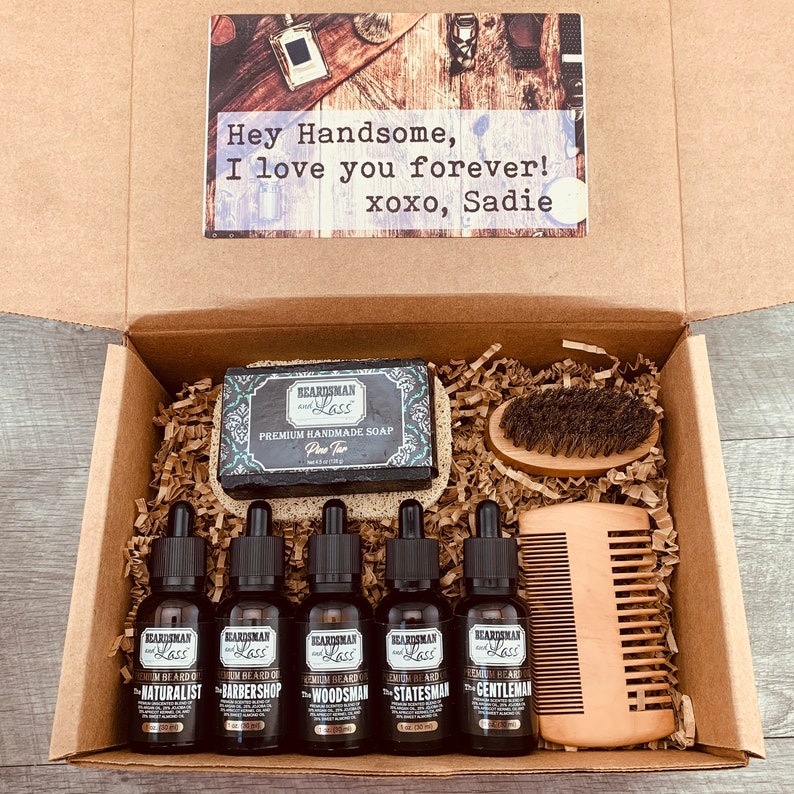 Personalized Beard Oil Kit Deluxe Gift Set for Him Etsy