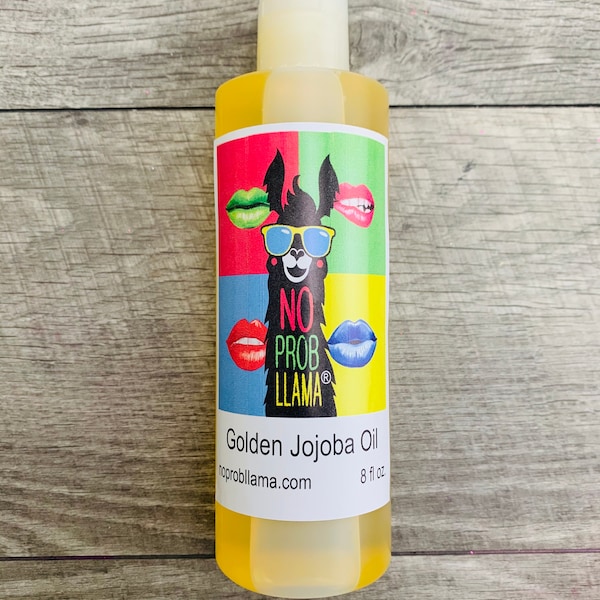 Golden Jojoba Oil Cold Pressed 100% Pure - 8oz  No ProbLlama