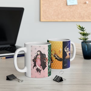 Demon Slayer, Nezuko, Tanjiro, Zenitsu, Inosuke, Ceramic, 11 oz, Mug, Anime, Manga