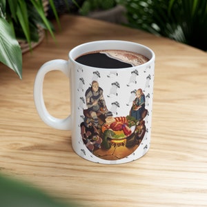 Delicious in Dungeon, Senshi, Laios, Marcille, Chilchuck, Walking Mushroom, Ceramic, Mug, 11oz, Anime, Manga, Gift