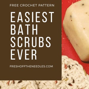 Easy Bath Scrubbies Face Scrub Washcloth Crochet Pattern Knitting Pattern Bathroom Kitchen Perfect Circle Crochet Handmade Digital PDF Kids