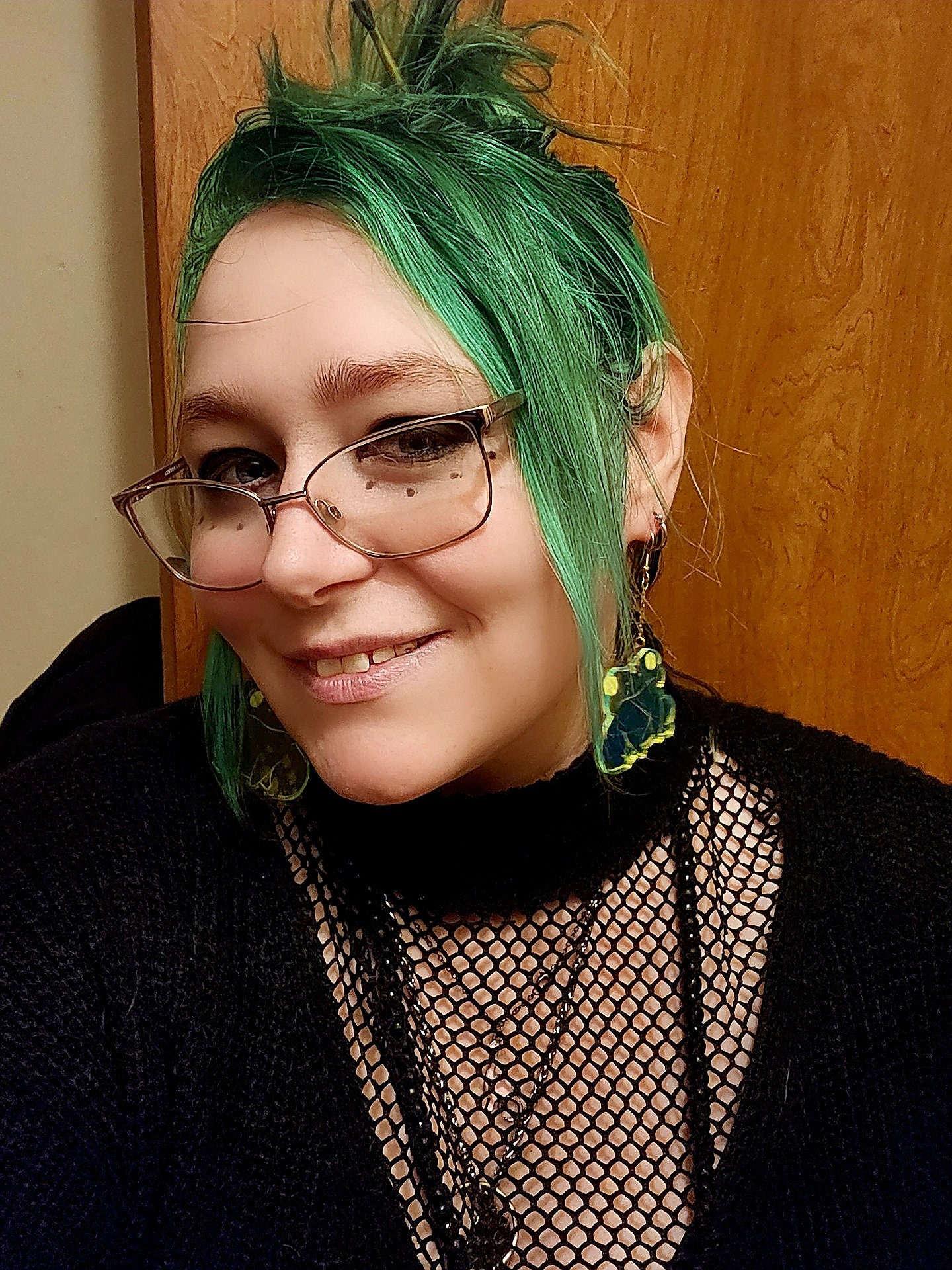 Fluorescent Plexiglass Frog Earrings: Cottagecore Goblincore Jewelry - Thumbnail 4