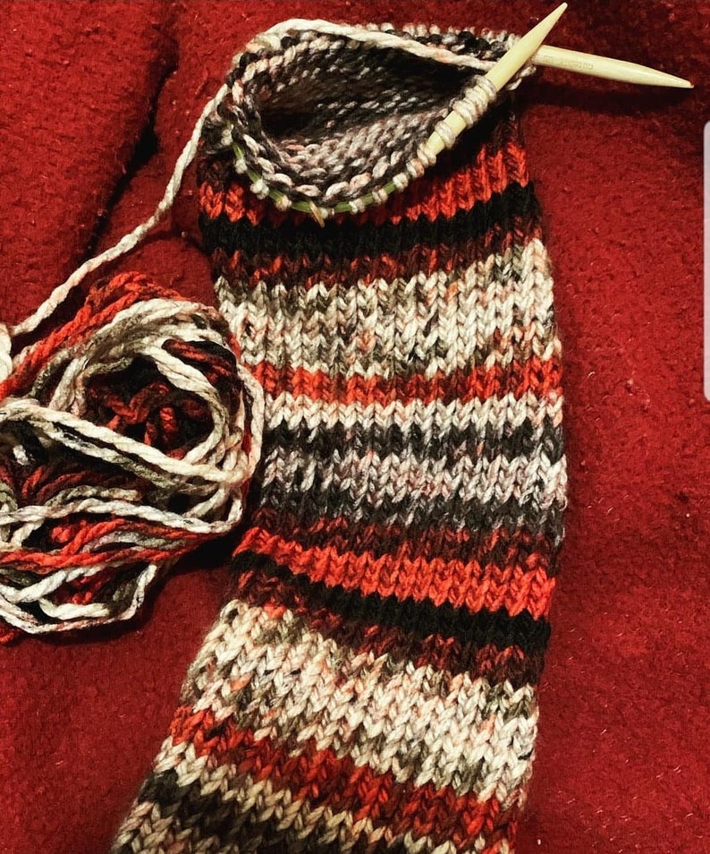 Knitted Scarf Pattern Easy in the Roud Circular Stylish Self Etsy