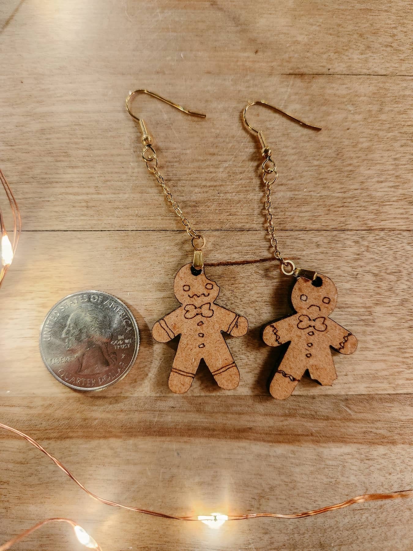 Funny Tormented Gingerbread Men Christmas Earrings: Novelty Holiday Jewelry - Thumbnail 5