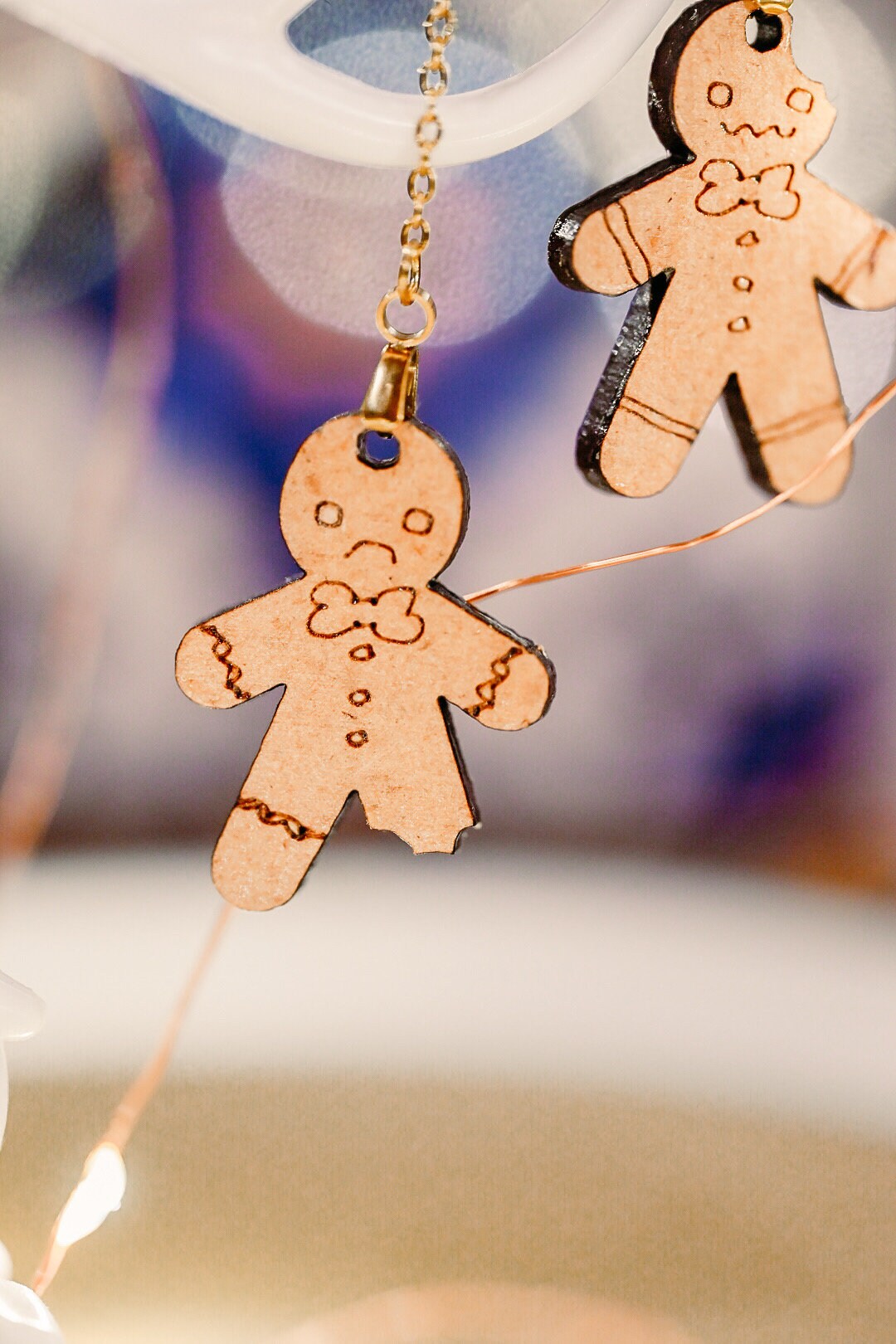 Funny Tormented Gingerbread Men Christmas Earrings: Novelty Holiday Jewelry - Thumbnail 3
