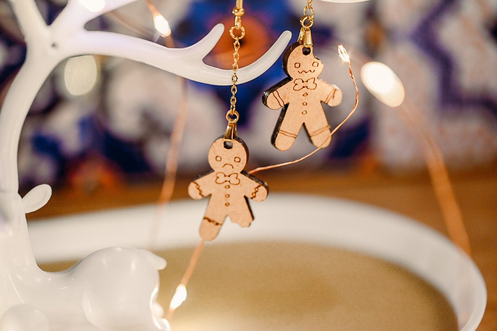 Funny Tormented Gingerbread Men Christmas Earrings: Novelty Holiday Jewelry