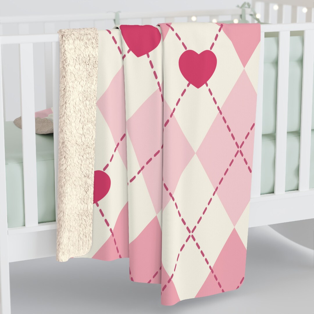 Baby Gift,diamonds and Hearts Blanket,hearts and Diamonds Plush Blanket