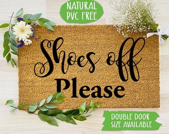 Shoes Off Please Doormat Funny Welcome Mat Farmhouse Outdoor Rug Custom Doormat, Housewarming Gift CC164