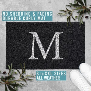 Family Name Monogram Doormat Personalized Welcome Mat Funny Door Mat Housewarming Gift All Weather Durable Curly Mat SM0022