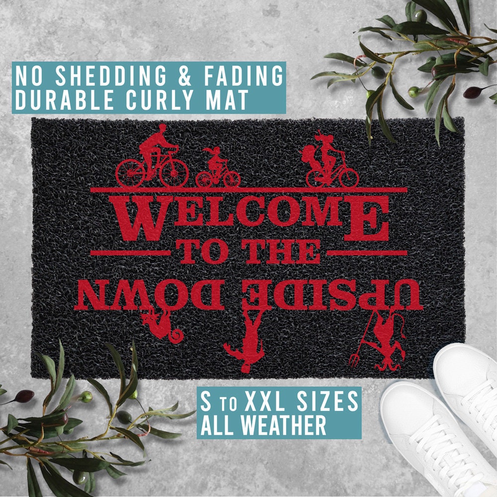 Welcome to the Upside Down Doormat, Halloween Decor, Funny Welcome
