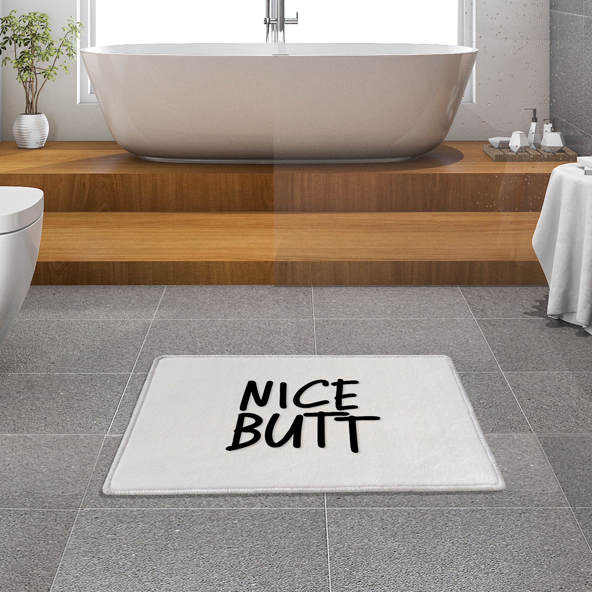 Nice Butt Funny Bath Mat Bathroom Rug Bathroom Decor Bath Rug Etsy