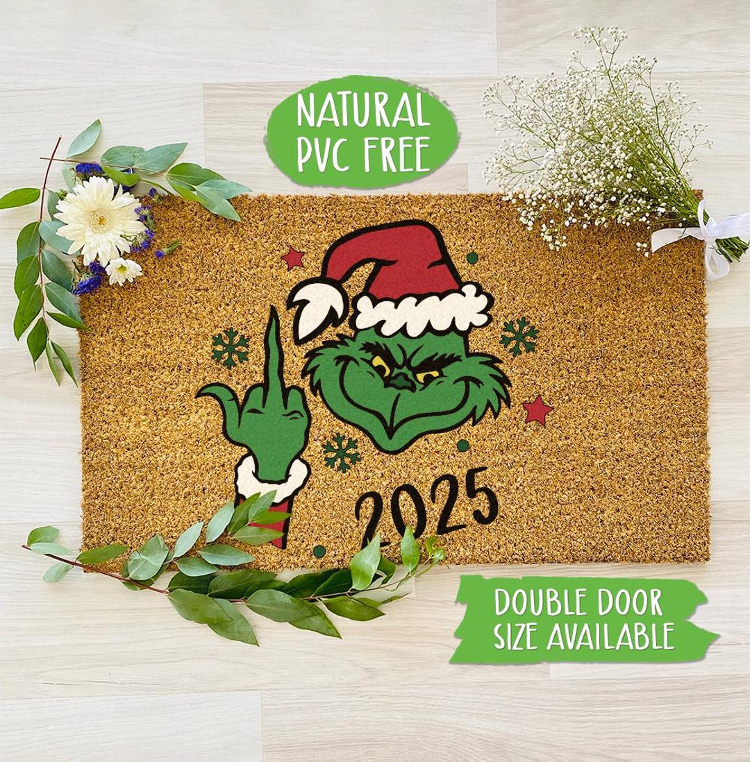 Grinch 2025 Doormat, Merry Grinchmas Christmas Doormat, Funny
