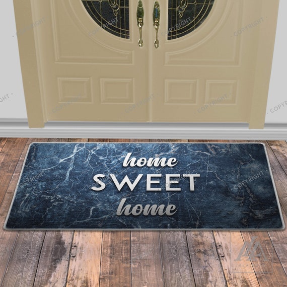 Christmas Sale Home Sweet Home Xl Doormats Double Door Doormat Blue Marble Welcome Mat Housewarming Gift Custom Doormat Personalized