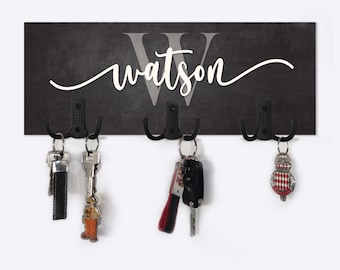 Colgador de llaves de madera personalizado para pared, llavero