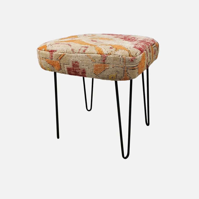 Ottoman Pouf Moroccan Pouf Turkish rug door mat runner rug kilim pouf rug area vintage rug moroccan rug oushak rug bohemian rug 7333OUZ