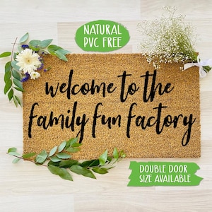 Welcome To The Family Fun Factory Doormat Funny Doormat Welcome Mat Farmhouse Outdoor Rug Custom Doormat, Housewarming Gift CC572
