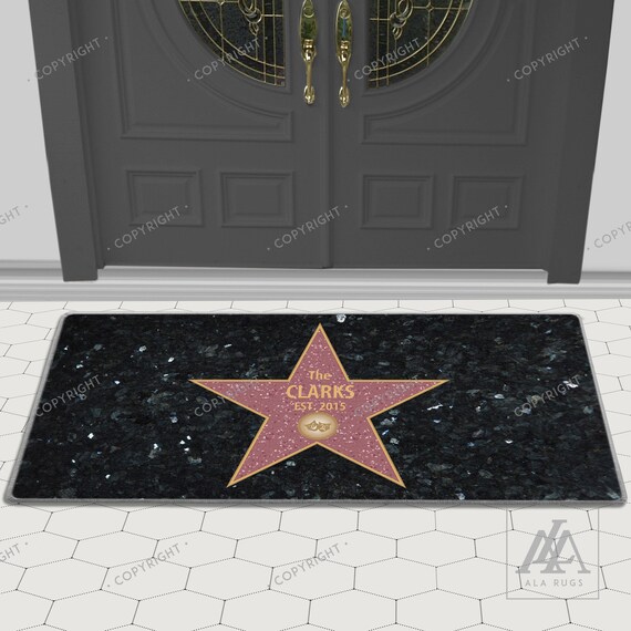 Christmas Sale The Famiy Name Est Xl Doormats Double Door Doormat Walk Of Fame Granite Welcome Mat Housewarming Gift Custom Doormats