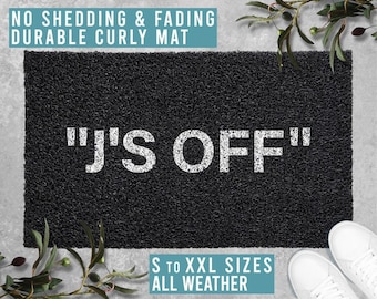 JORDANS J'S OFF Hype Black White Sneakers Doormat Welcome Mat Funny Doormat Housewarming Gift All Weather Durable Curly Mat SM0247