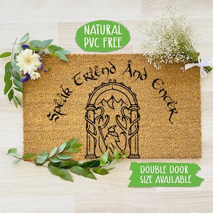 Speak Friend and Enter Doormat, Geek Nerd Funny Doormat, Welcome Mat, Farmhouse Outdoor Rug,Housewarming Gift CC373