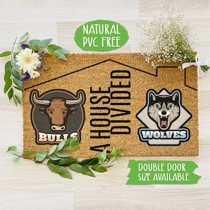 A House Divided Sports Doormat Your Favorite Team Personalized Welcome Mat Man Cave Fathers Day  Custom Doormat, Housewarming Gift CC171