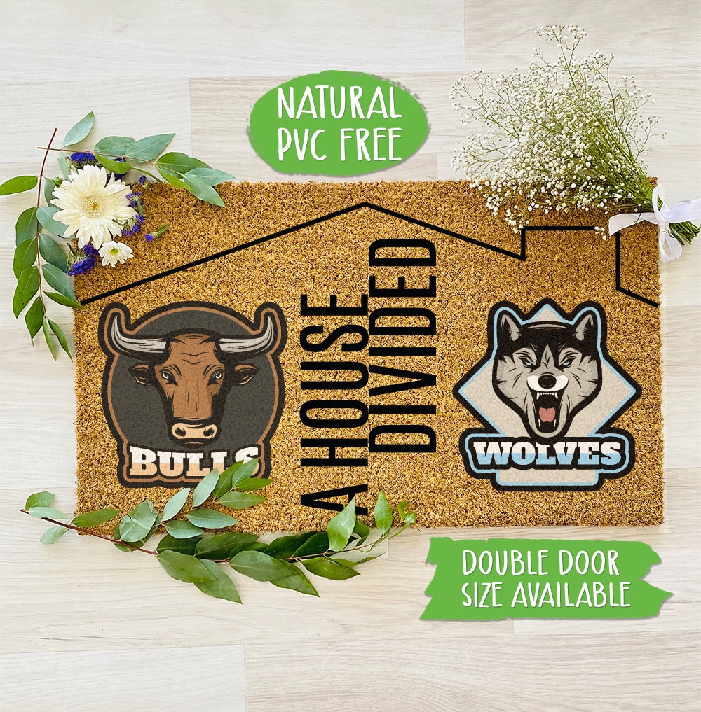 A House Divided Sports Doormat Your Favorite Team Personalized