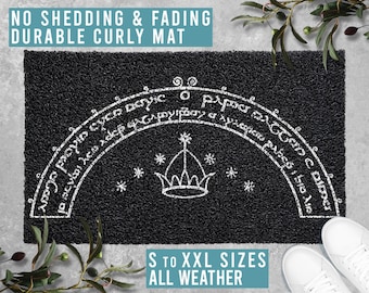 Speak Friend and Enter Doormat Geek Nerd Welcome Mat Funny Door Mat Housewarming Gift All Weather Durable Curly Mat SM0041