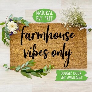 Farmhouse Vibes Only Doormat Funny Doormat Welcome Mat Farmhouse Outdoor Rug Custom Doormat, Housewarming Gift CC530