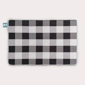 Buffalo Check Plaid Rug Layering Rug Under Doormat Buffalo Plaid Porch Checker Doormat Farmhouse Woven Housewarming Gift LR01-1