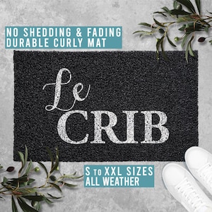 Le Crib Doormat Funny Welcome Mat Housewarming Gift All Weather Durable Curly Mat SM0044