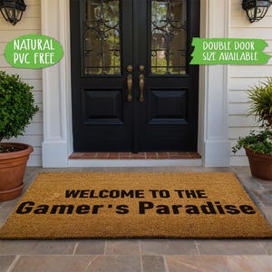 Welcome To The Gamer&#39;s Paradise Doormat Funny Doormat Welcome Mat Farmhouse Outdoor Rug Custom Doormat, Housewarming Gift CC544