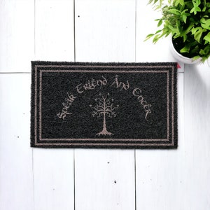 Speak Friend and Enter Doormat Welcome Mat Funny Door Mat Movie TV Show Mat Housewarming Gift All Weather Durable Curly Mat SM0093 image 5