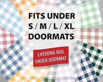 Layering Rug Under Doormat for S / M /L /XL Doormats Buffalo Plaid Check Porch Checker Farmhouse Woven Rug Housewarming Wedding Gift LR01