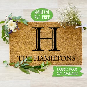 Family Name Monogram Doormat Personalized Welcome Mat Funny Welcome Mat Farmhouse Outdoor Rug Custom Doormat, Housewarming Gift CC243