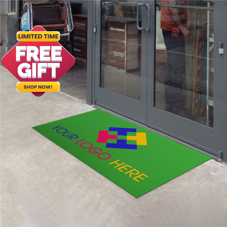 Your Logo Company Name Custom Doormat, Personalized Doormat, Housewarming Gift, Custom Welcome Mat DM01-05 image 1