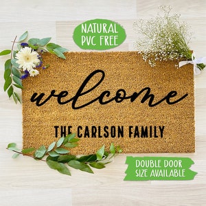 Personalized Family Name Welcome Doormat Funny Doormat Welcome Mat Farmhouse Outdoor Rug Custom Doormat, Housewarming Gift CC027
