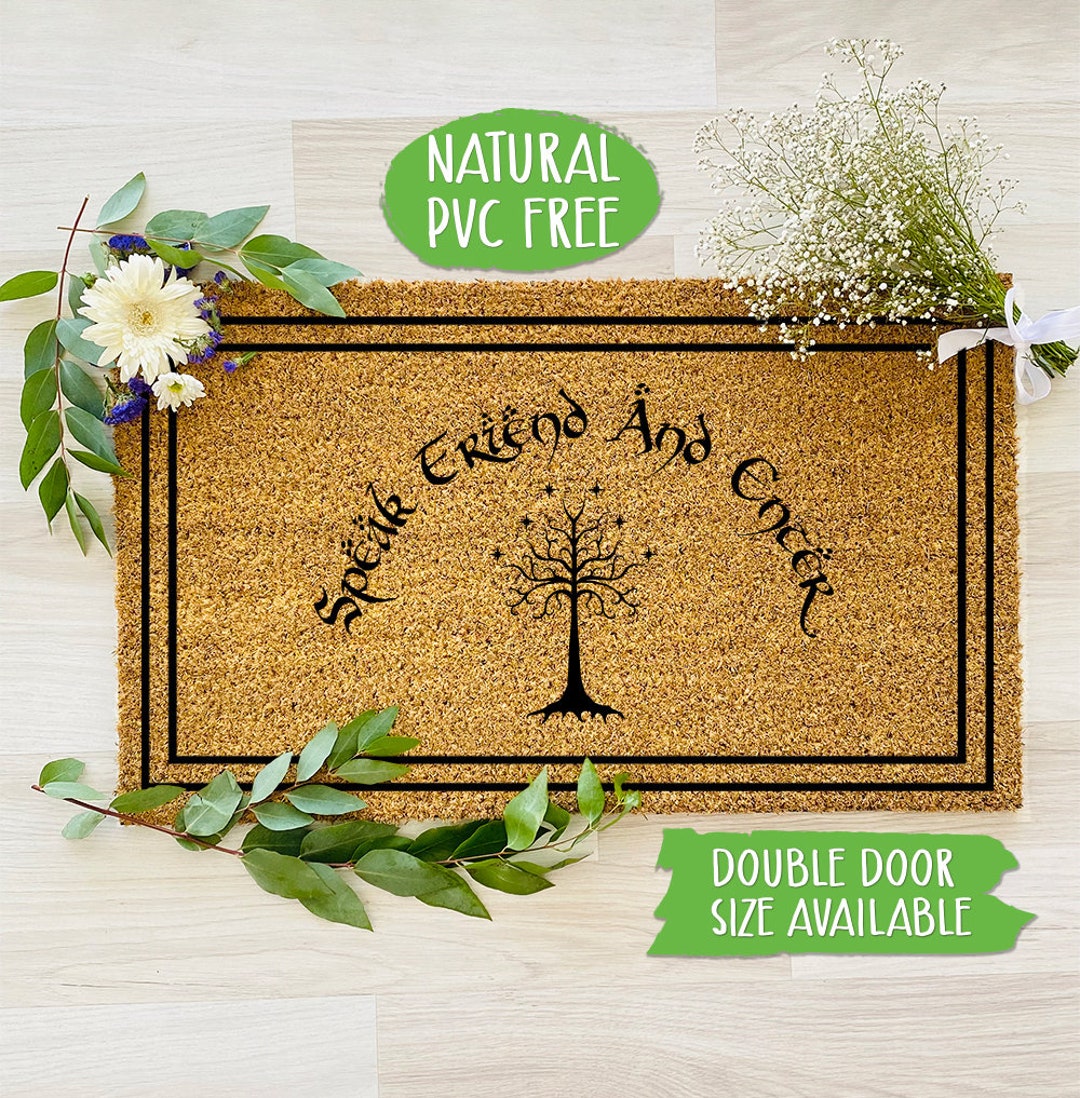 Speak Friend and Enter Doormat, Geek Nerd Funny Doormat, Welcome Mat ...