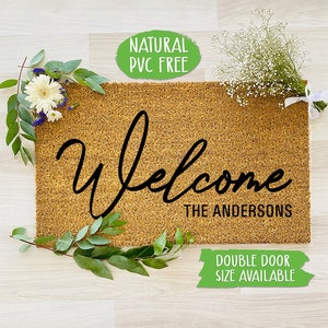 Personalized Family Name Welcome Doormat Funny Doormat Welcome Mat Farmhouse Outdoor Rug Custom Doormat, Housewarming Gift CC028
