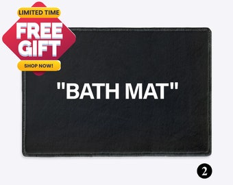 Bath Mat Off Black White Funny Bath Mat Bathroom Rug Bathroom Decor Bath Rug BM004