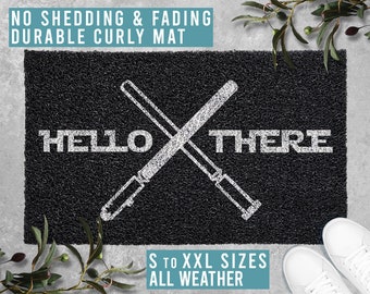 Hello There Lightsaber Doormat Funny Doormat Welcome Mat TV Show Movie Door Mat Housewarming Gift All Weather Durable Curly Mat SM0101