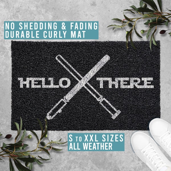 Hello There Lightsaber Doormat Funny Doormat Welcome Mat TV Show Movie Door Mat Housewarming Gift All Weather Durable Curly Mat SM0101