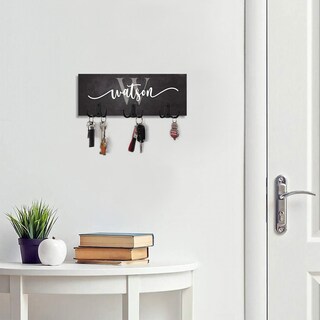 Portachiavi Da Parete Personalizzato A Forma Di Casa In Legno Con Nomi Di Famiglia - Decorativo Con 3-6 Ganci, Per Ingresso E Cucina