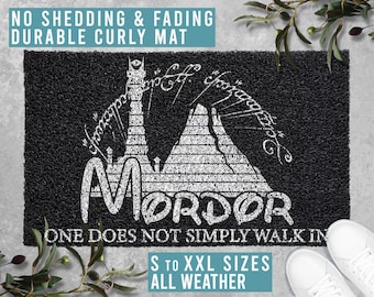 One Does Not Simply Walk In Doormat, Speak Friend and Enter, Funny Welcome Door Mat Movie TV Show Decor All Weather Durable Curly Mat SM0269