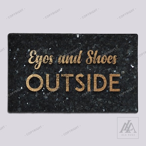 Egos And Shoes Outside Indoor Door Mat, Welcome Mat, Housewarming Gift, Funny Doormat, Door Mat DM06-006