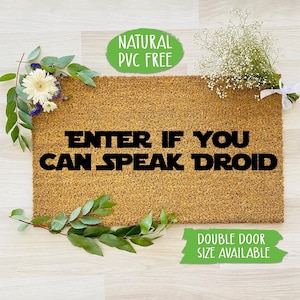 Enter If You Can Speak Droid Doormat Funny Doormat Welcome Mat Farmhouse Outdoor Rug Custom Doormat, Housewarming Gift CC650
