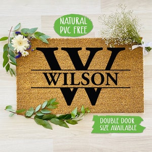Family Name Monogram Doormat Personalized Welcome Mat Funny Welcome Mat Farmhouse Outdoor Rug Custom Doormat, Housewarming Gift CC170