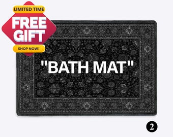 Bath Mat Off Black White Funny Bath Mat Bathroom Rug Bathroom Decor Bath Rug BM016