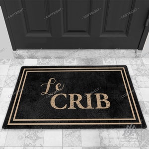 Le Crib Framed Designed Black Indoor Door Mat Welcome Mat  Housewarming Gift Custom Doormats Personalized Door Mat DM01-014
