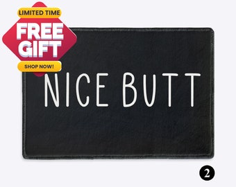 Nice Butt Funny Bath Mat Bathroom Rug Bathroom Decor Bath Rug Black White Bath Mat BM010