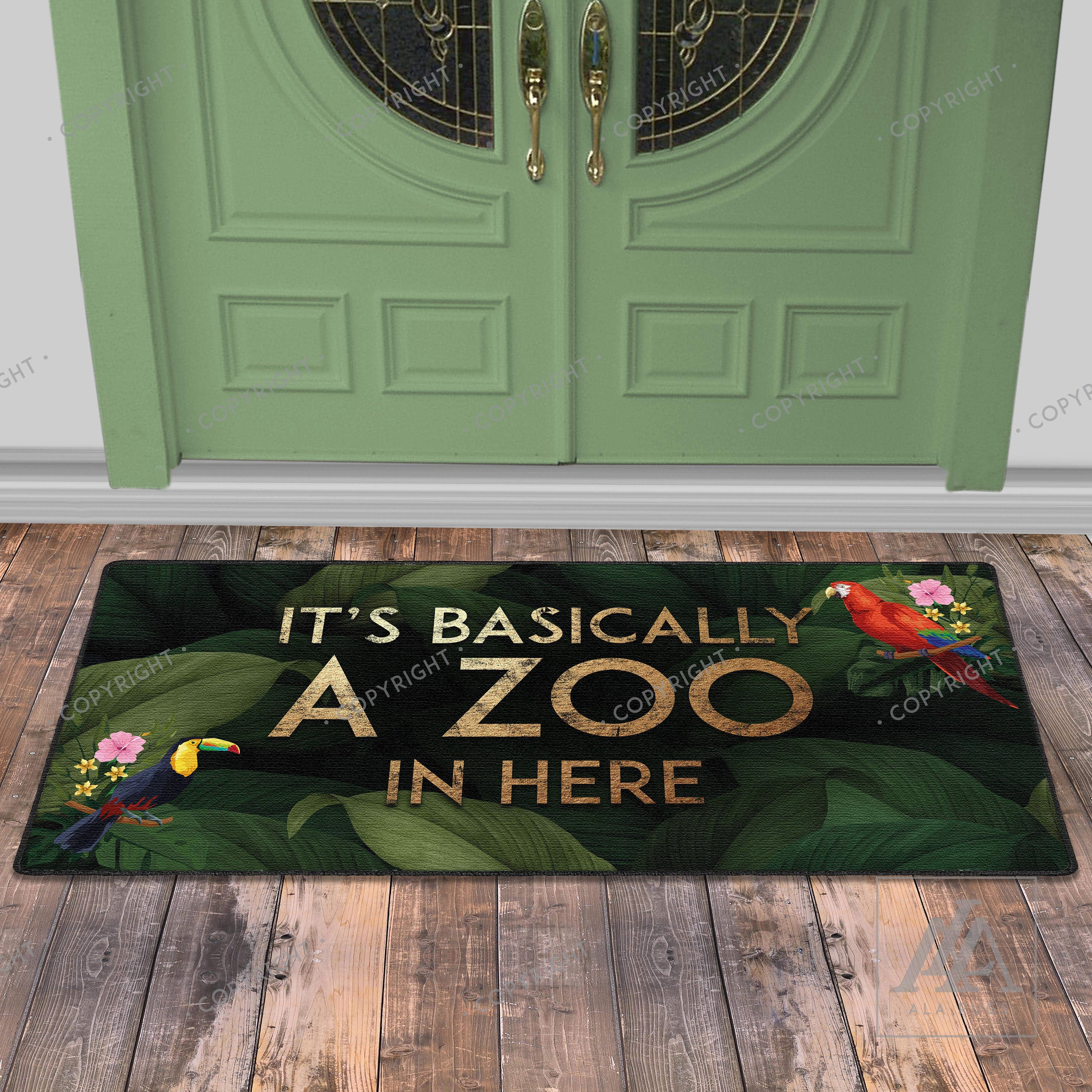 Christmas Sale It Is Basically A Zoo Xl Doormats Tropical Etsy