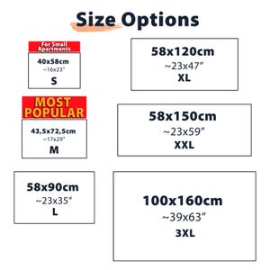 a set of measurements for different sizes of items